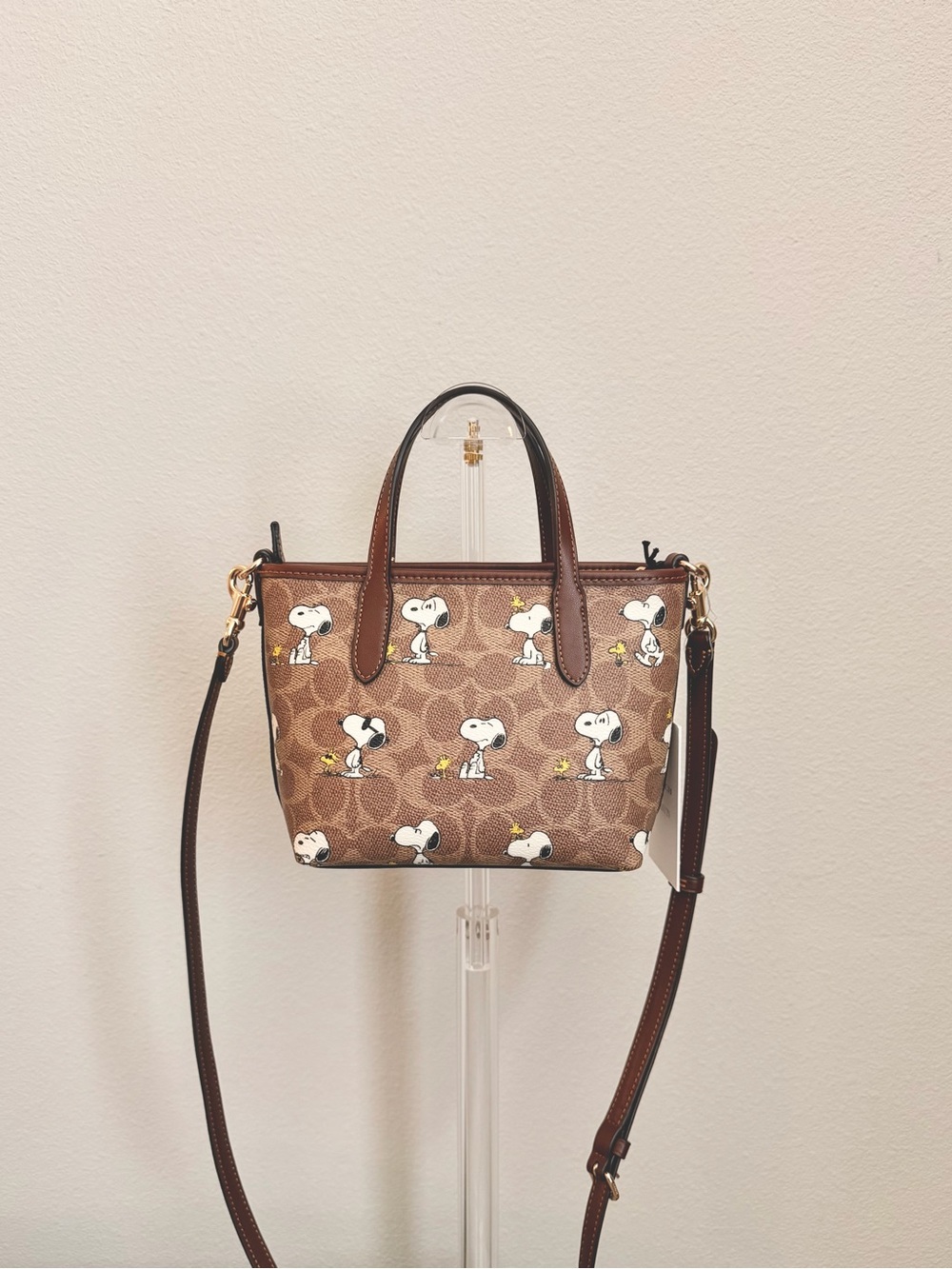 Coach x Peanuts Snoopy Brown Tote Bag with Strap - Picture 2 of 8